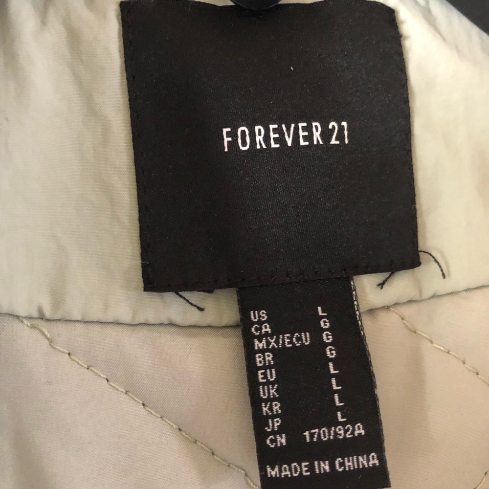 Forever 21 Green quilted coat - Picture 3 of 9
